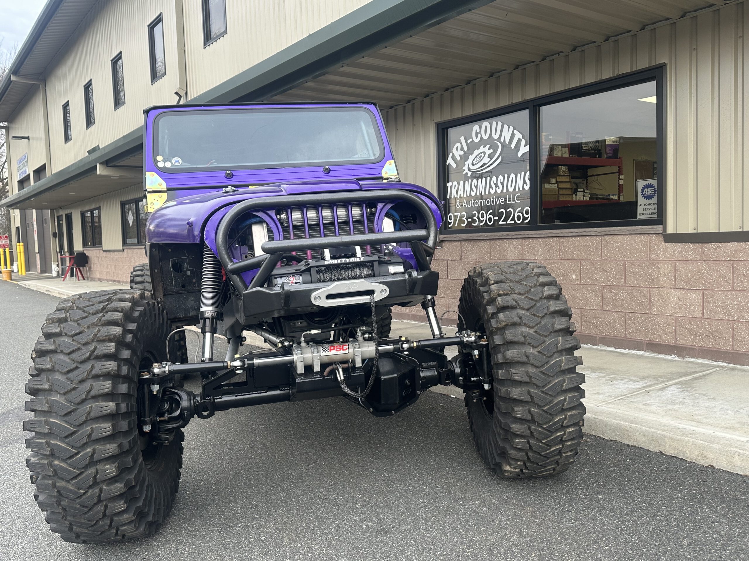 Car up on a lift